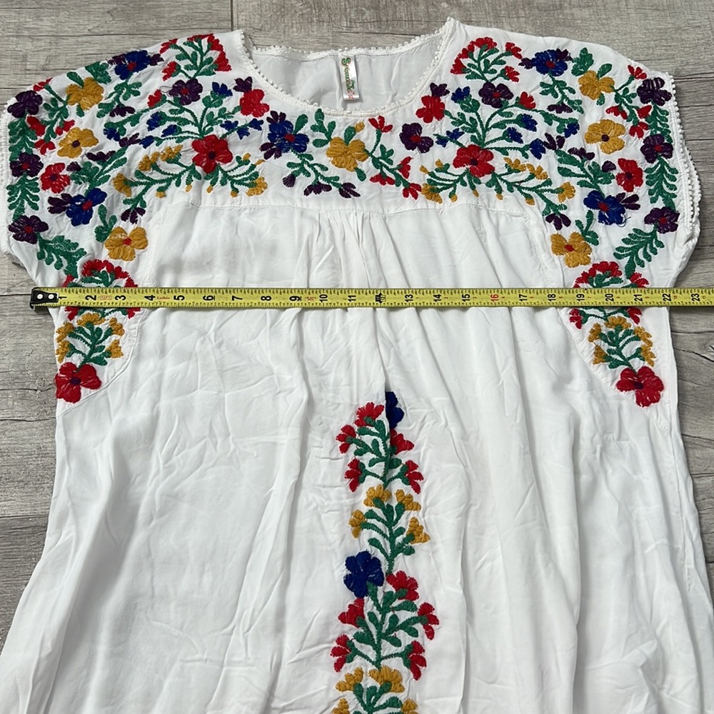 Shoreline White Embroidered Dress Sz XL - Picture 8 of 13